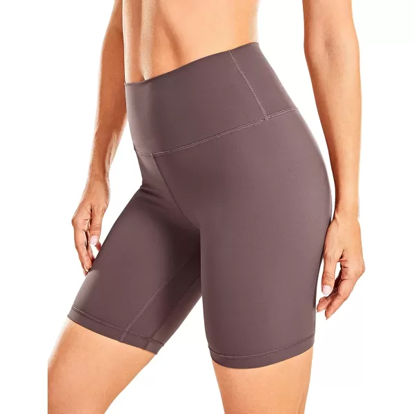 CRZ YOGA Womens Naked Feeling Biker Shorts  3  4  6  8  10 High Waist Yoga Workout Running Shorts SpandexPurple Taupe