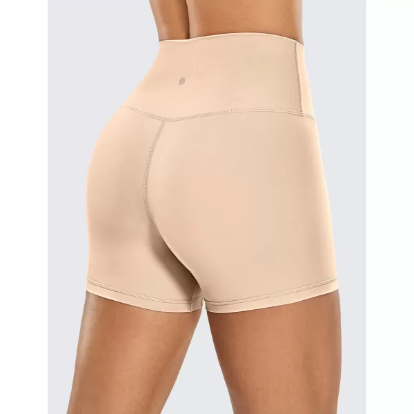 CRZ YOGA Womens Naked Feeling Biker Shorts  3  4  6  8  10 High Waist Yoga Workout Running Shorts SpandexRaw Linen