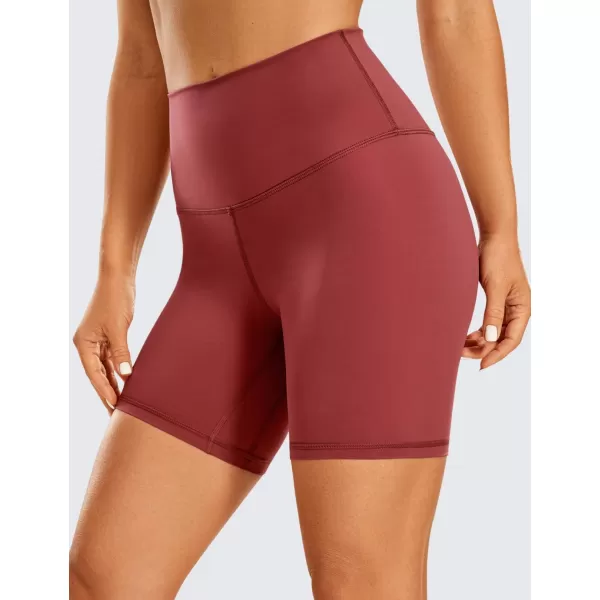 CRZ YOGA Womens Naked Feeling Biker Shorts  3  4  6  8  10 High Waist Yoga Workout Running Shorts SpandexSavannah Red