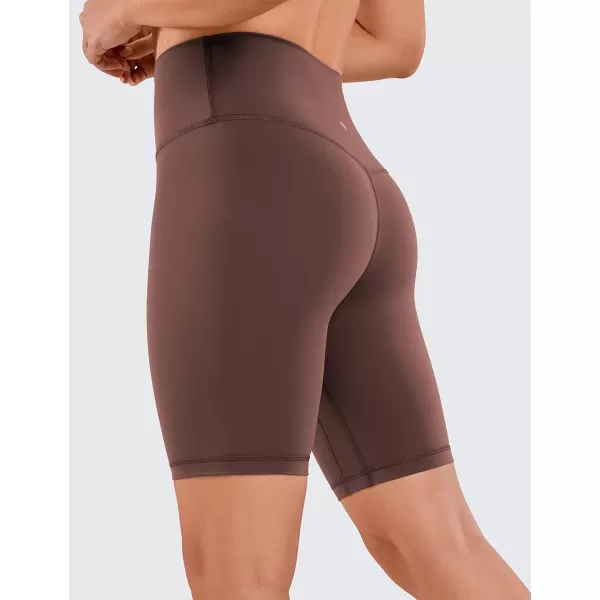 CRZ YOGA Womens Naked Feeling Biker Shorts  3  4  6  8  10 High Waist Yoga Workout Running Shorts SpandexTaupe