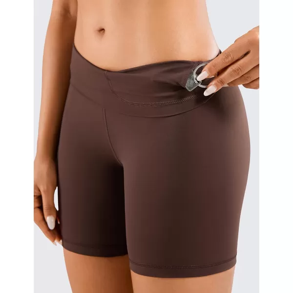 CRZ YOGA Womens Naked Feeling Biker Shorts  3  4  6  8  10 High Waist Yoga Workout Running Shorts SpandexTaupe