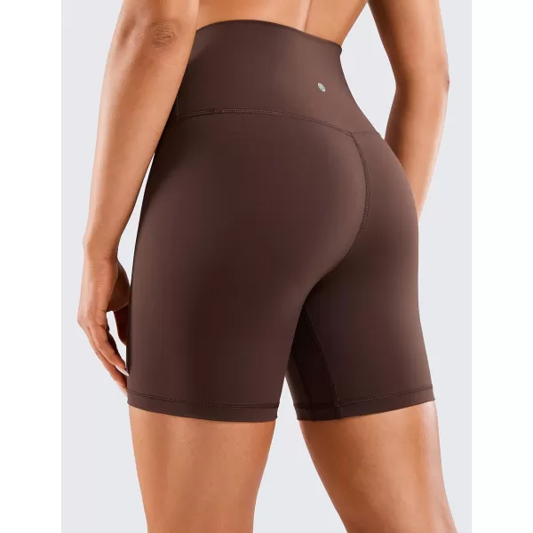 CRZ YOGA Womens Naked Feeling Biker Shorts  3  4  6  8  10 High Waist Yoga Workout Running Shorts SpandexTaupe