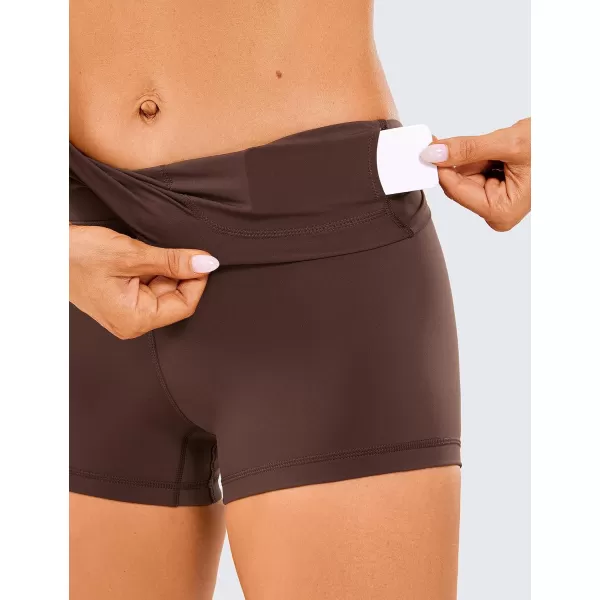 CRZ YOGA Womens Naked Feeling Biker Shorts  3  4  6  8  10 High Waist Yoga Workout Running Shorts SpandexTaupe