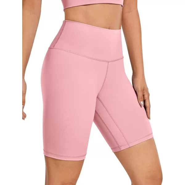 CRZ YOGA Womens Naked Feeling Biker Shorts  3  4  6  8  10 High Waist Yoga Workout Running Shorts SpandexThe Heartbeat Pink