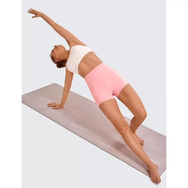CRZ YOGA Womens Naked Feeling Biker Shorts  3  4  6  8  10 High Waist Yoga Workout Running Shorts SpandexThe Heartbeat Pink
