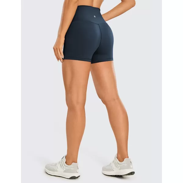 CRZ YOGA Womens Naked Feeling Biker Shorts  3  4  6  8  10 High Waist Yoga Workout Running Shorts SpandexTrue Navy