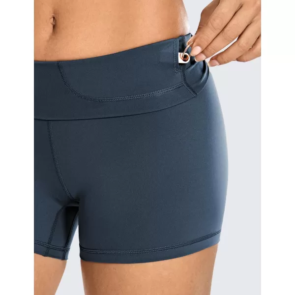 CRZ YOGA Womens Naked Feeling Biker Shorts  3  4  6  8  10 High Waist Yoga Workout Running Shorts SpandexTrue Navy