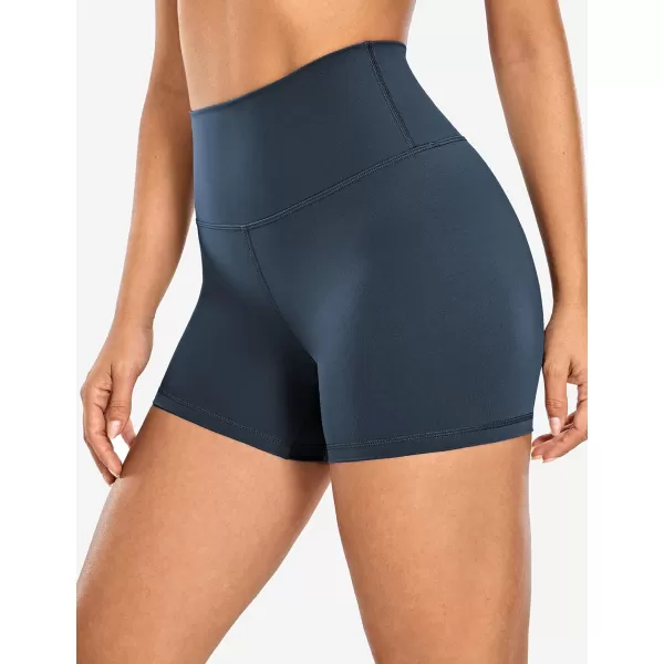 CRZ YOGA Womens Naked Feeling Biker Shorts  3  4  6  8  10 High Waist Yoga Workout Running Shorts SpandexTrue Navy