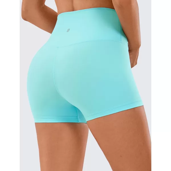 CRZ YOGA Womens Naked Feeling Biker Shorts  3  4  6  8  10 High Waist Yoga Workout Running Shorts SpandexTurquoise