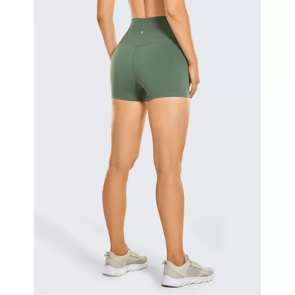 CRZ YOGA Womens Naked Feeling Biker Shorts  3  4  6  8  10 High Waist Yoga Workout Running Shorts SpandexVibrant Green