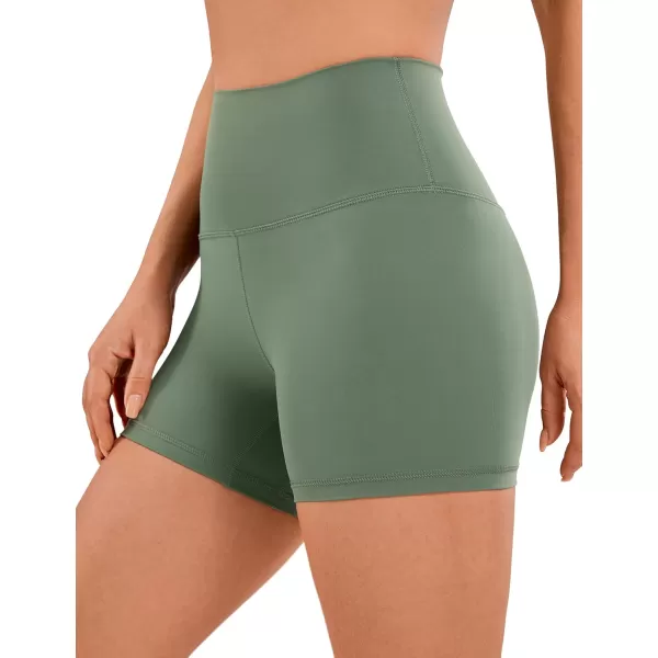 CRZ YOGA Womens Naked Feeling Biker Shorts  3  4  6  8  10 High Waist Yoga Workout Running Shorts SpandexVibrant Green