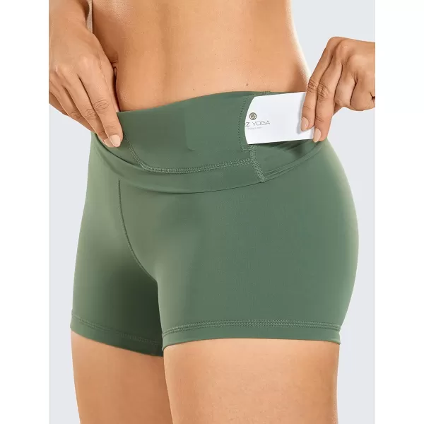 CRZ YOGA Womens Naked Feeling Biker Shorts  3  4  6  8  10 High Waist Yoga Workout Running Shorts SpandexVibrant Green