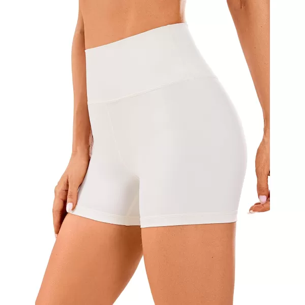 CRZ YOGA Womens Naked Feeling Biker Shorts  3  4  6  8  10 High Waist Yoga Workout Running Shorts SpandexWhite Apricot