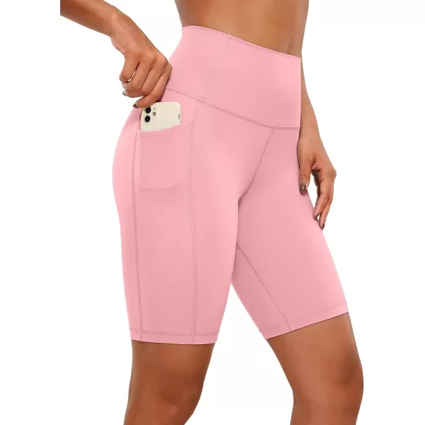 CRZ YOGA Womens Naked Feeling Biker Shorts  4 5 6 8 High Waisted Yoga Gym Spandex Shorts Side PocketsThe Heartbeat Powder