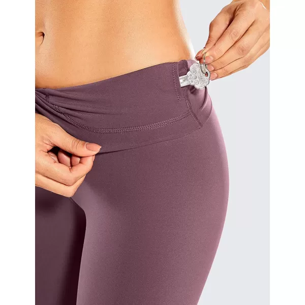 CRZ YOGA Womens Naked Feeling Workout 78 Yoga Leggings  25 Inches High Waist Tight PantsAntique Bark Purple