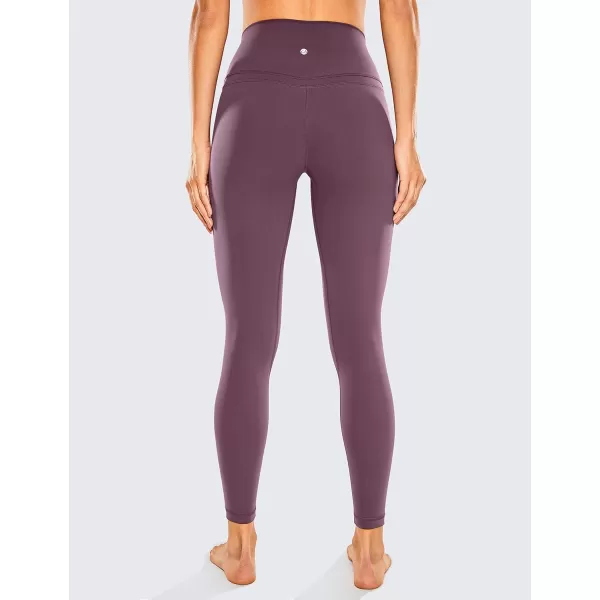 CRZ YOGA Womens Naked Feeling Workout 78 Yoga Leggings  25 Inches High Waist Tight PantsAntique Bark Purple