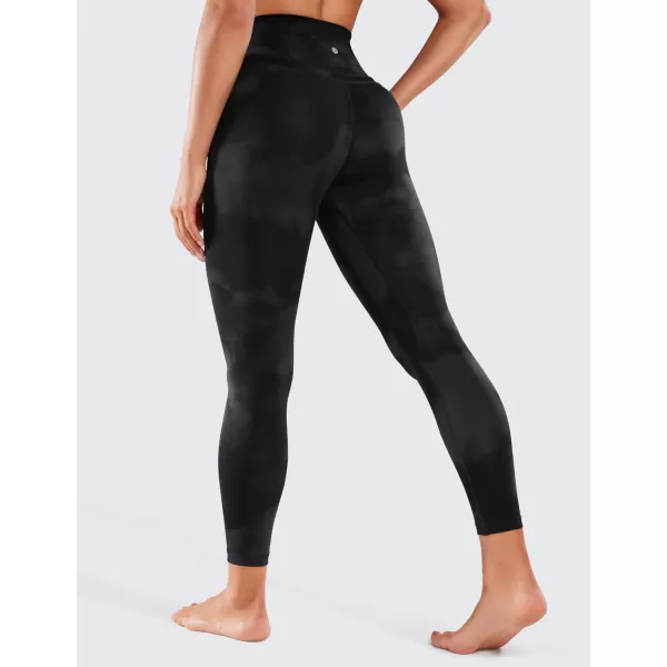CRZ YOGA Womens Naked Feeling Workout 78 Yoga Leggings  25 Inches High Waist Tight PantsBlack Tie Dye Flowers