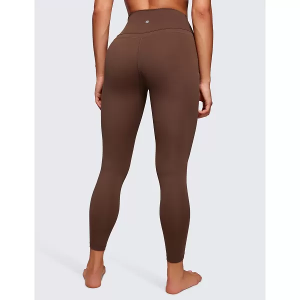 CRZ YOGA Womens Naked Feeling Workout 78 Yoga Leggings  25 Inches High Waist Tight PantsCoffee Brown