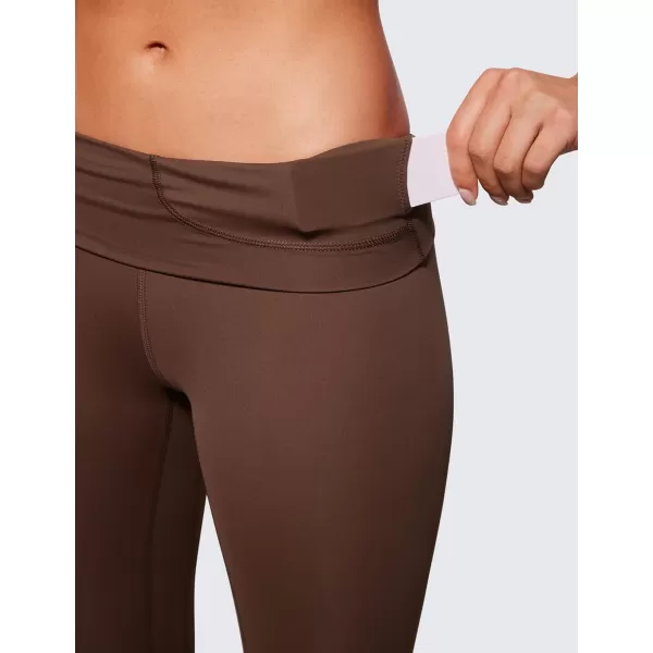 CRZ YOGA Womens Naked Feeling Workout 78 Yoga Leggings  25 Inches High Waist Tight PantsCoffee Brown