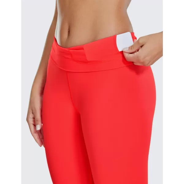 CRZ YOGA Womens Naked Feeling Workout 78 Yoga Leggings  25 Inches High Waist Tight PantsDeep Red