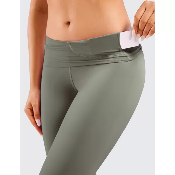 CRZ YOGA Womens Naked Feeling Workout 78 Yoga Leggings  25 Inches High Waist Tight PantsLight Army Green