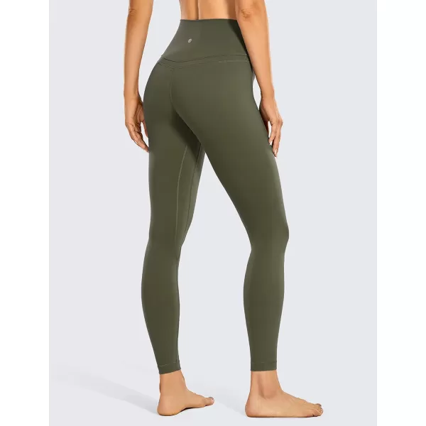 CRZ YOGA Womens Naked Feeling Workout 78 Yoga Leggings  25 Inches High Waist Tight PantsOlive Green