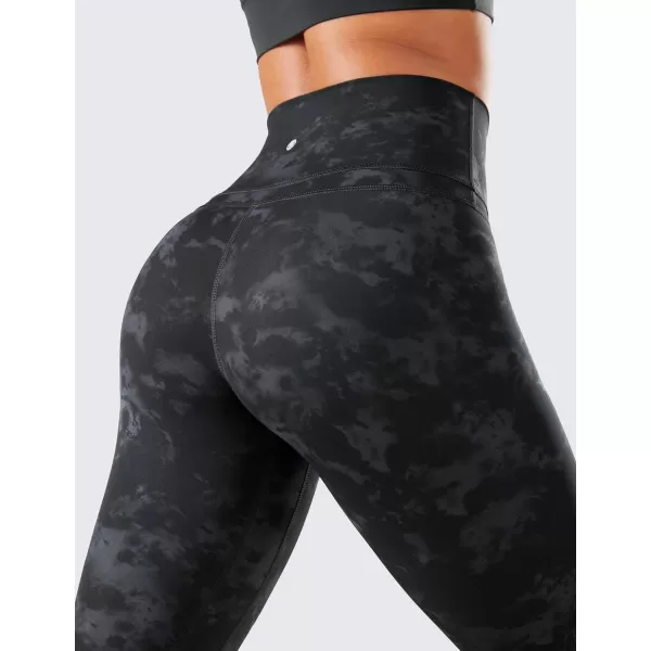 CRZ YOGA Womens Naked Feeling Workout 78 Yoga Leggings  25 Inches High Waist Tight PantsTie Dye Smoke Ink