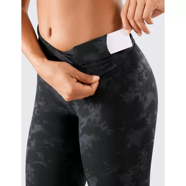 CRZ YOGA Womens Naked Feeling Workout 78 Yoga Leggings  25 Inches High Waist Tight PantsTie Dye Smoke Ink