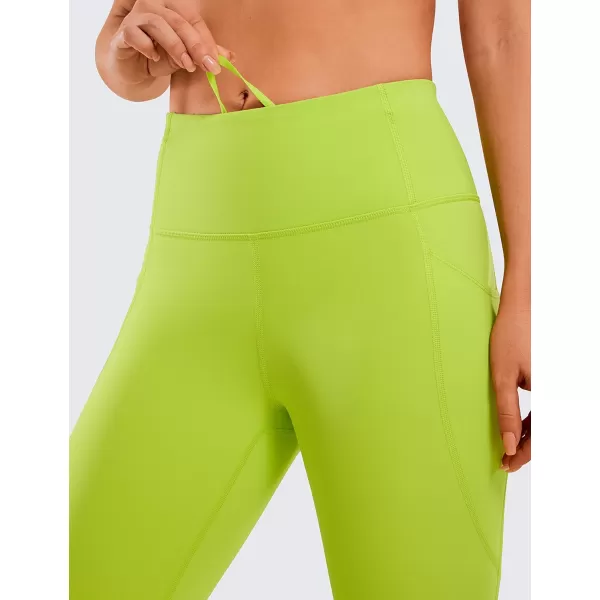 CRZ YOGA Womens Naked Feeling Workout Capris Leggings 21 Inches  High Waisted Gym Tummy Control Yoga Pants with Pockets21 inches Chartreuse