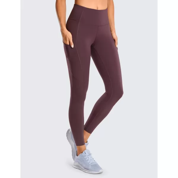 CRZ YOGA Womens Naked Feeling Workout Leggings 25 Inches  High Waisted Yoga Pants with Side Pockets Athletic Running TightsArctic Plum