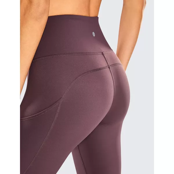 CRZ YOGA Womens Naked Feeling Workout Leggings 25 Inches  High Waisted Yoga Pants with Side Pockets Athletic Running TightsArctic Plum