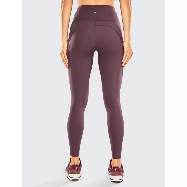 CRZ YOGA Womens Naked Feeling Workout Leggings 25 Inches  High Waisted Yoga Pants with Side Pockets Athletic Running TightsArctic Plum