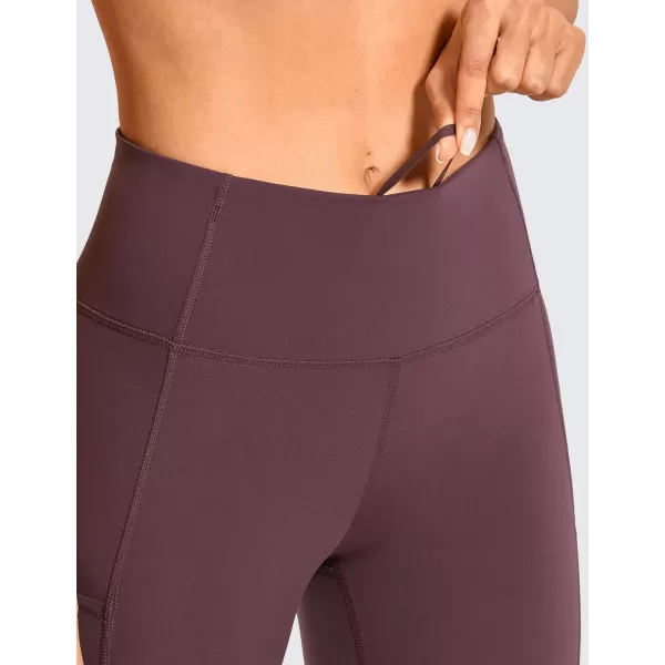 CRZ YOGA Womens Naked Feeling Workout Leggings 25 Inches  High Waisted Yoga Pants with Side Pockets Athletic Running TightsArctic Plum