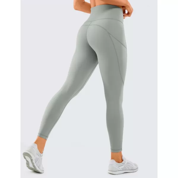 CRZ YOGA Womens Naked Feeling Workout Leggings 25 Inches  High Waisted Yoga Pants with Side Pockets Athletic Running TightsSterling