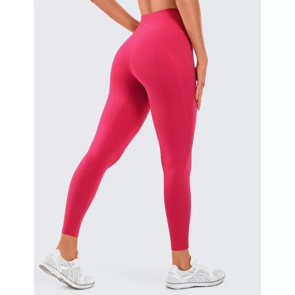 CRZ YOGA Womens Naked Feeling Workout Leggings 25 Inches  High Waisted Yoga Pants with Side Pockets Athletic Running TightsViva Magenta