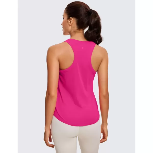 CRZ YOGA Womens Pima Cotton Racerback Workout Tank Tops Lightweight Loose Sleeveless Tops Athletic Gym ShirtsGranita Pink