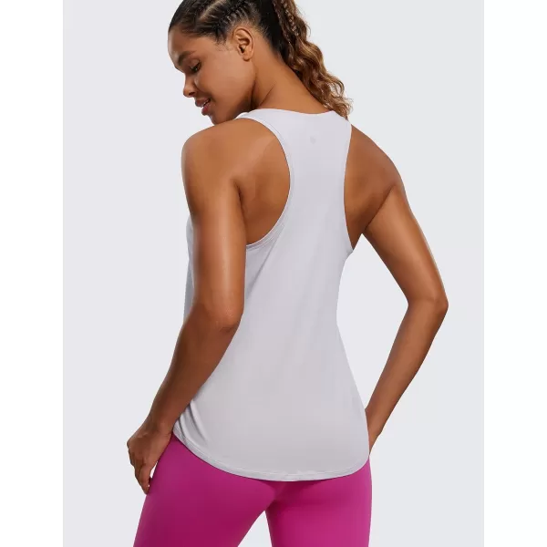 CRZ YOGA Womens Pima Cotton Racerback Workout Tank Tops Scoop Neck Loose Sleeveless Tops Athletic Gym ShirtsIced Iris