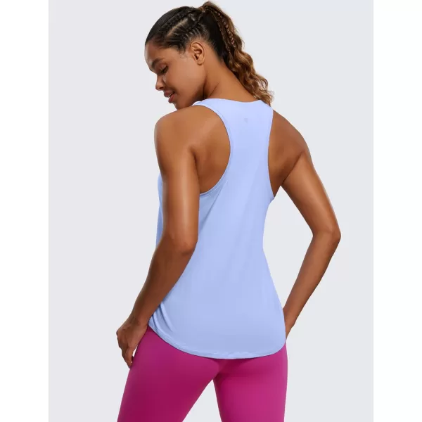 CRZ YOGA Womens Pima Cotton Racerback Workout Tank Tops Scoop Neck Loose Sleeveless Tops Athletic Gym ShirtsPeriwinkle Purple