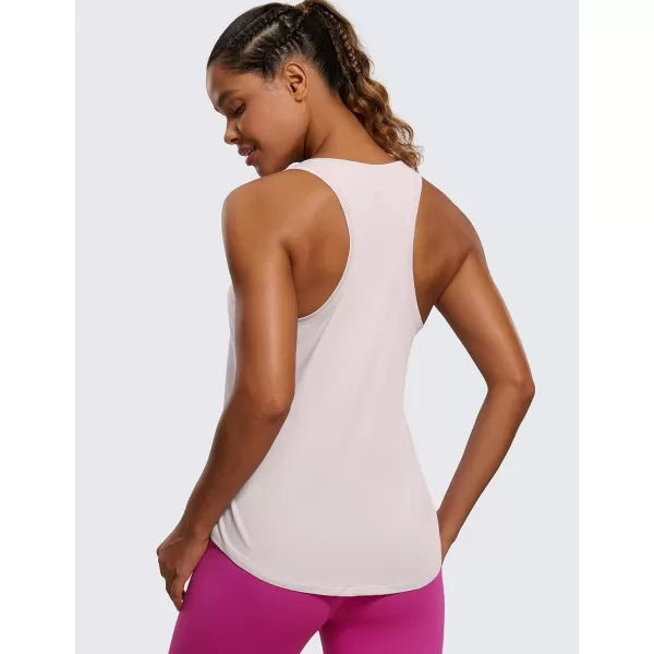 CRZ YOGA Womens Pima Cotton Racerback Workout Tank Tops Scoop Neck Loose Sleeveless Tops Athletic Gym ShirtsSmoky Blush