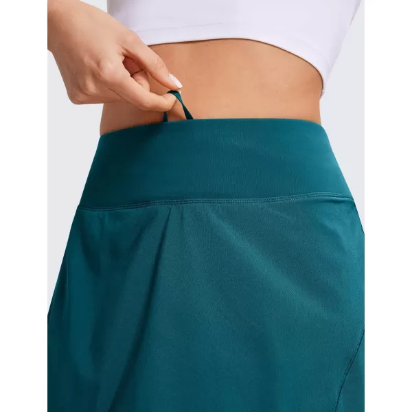 CRZ YOGA Womens Pleated Tennis Skirts with Pockets High Waisted Athletic Golf Skorts Skirts for Women Soft Breathable CuteBorealis Green