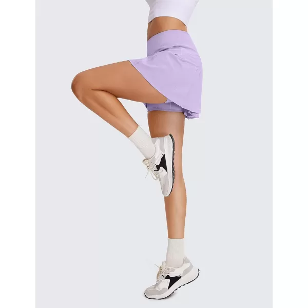 CRZ YOGA Womens Pleated Tennis Skirts with Pockets High Waisted Athletic Golf Skorts Skirts for Women Soft Breathable CuteLilac