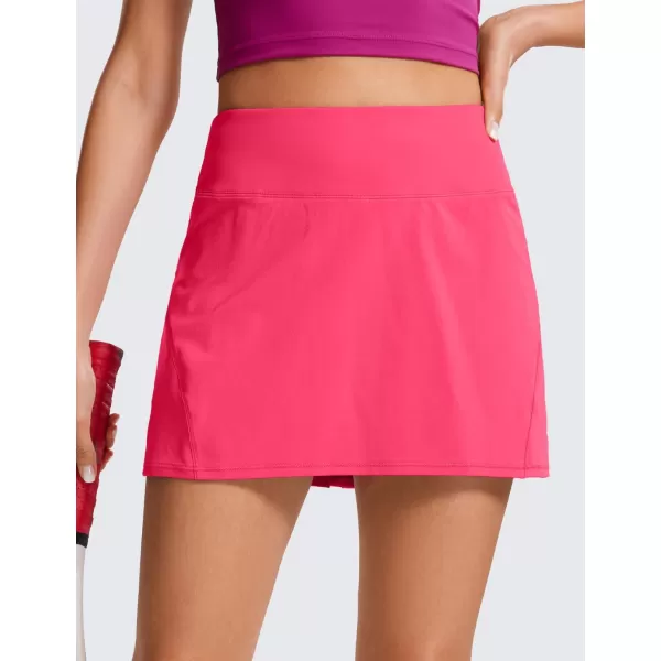 CRZ YOGA Womens Pleated Tennis Skirts with Pockets High Waisted Athletic Golf Skorts Skirts for Women Soft Breathable CuteLip Gloss Pink