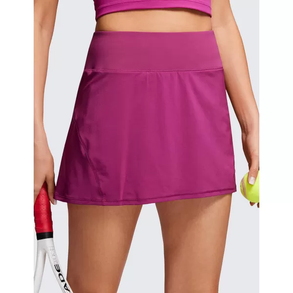 CRZ YOGA Womens Pleated Tennis Skirts with Pockets High Waisted Athletic Golf Skorts Skirts for Women Soft Breathable CuteMagenta Purple