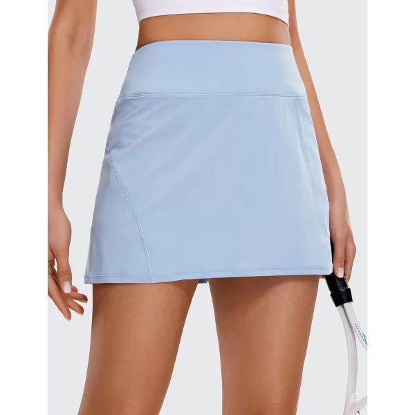 CRZ YOGA Womens Pleated Tennis Skirts with Pockets High Waisted Athletic Golf Skorts Skirts for Women Soft Breathable CuteThe Breeze Blue