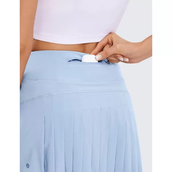 CRZ YOGA Womens Pleated Tennis Skirts with Pockets High Waisted Athletic Golf Skorts Skirts for Women Soft Breathable CuteThe Breeze Blue