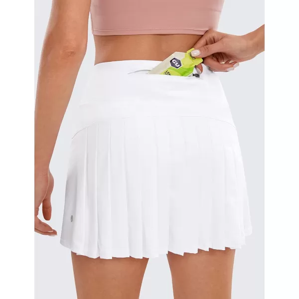 CRZ YOGA Womens Pleated Tennis Skirts with Pockets High Waisted Athletic Golf Skorts Skirts for Women Soft Breathable CuteWhite