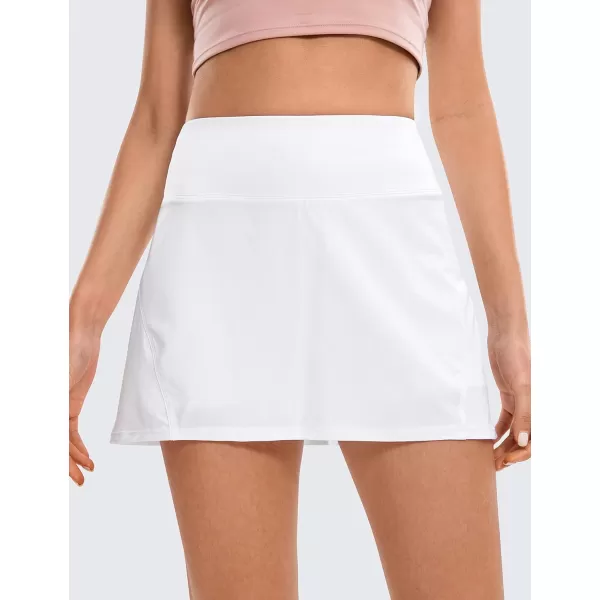 CRZ YOGA Womens Pleated Tennis Skirts with Pockets High Waisted Athletic Golf Skorts Skirts for Women Soft Breathable CuteWhite