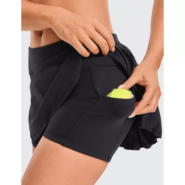 CRZ YOGA Womens Quick Dry Pleated Tennis Skirts Mid Waisted Cute Athletic Workout Running Sports Golf Skorts VolleyballBlack