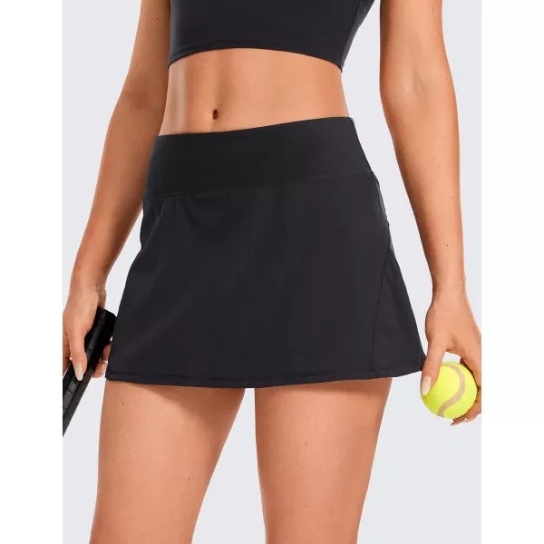 CRZ YOGA Womens Quick Dry Pleated Tennis Skirts Mid Waisted Cute Athletic Workout Running Sports Golf Skorts VolleyballBlack