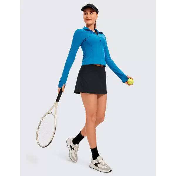 CRZ YOGA Womens Quick Dry Pleated Tennis Skirts Mid Waisted Cute Athletic Workout Running Sports Golf Skorts VolleyballBlack